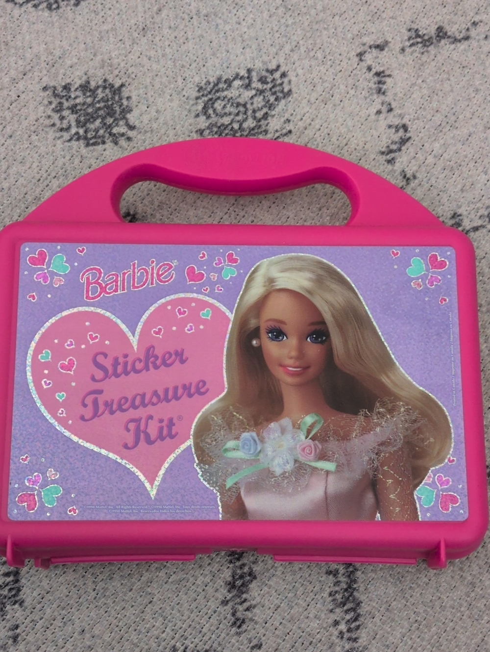 Vintage 90s Barbie Sandy Lion Sticker Kit Case